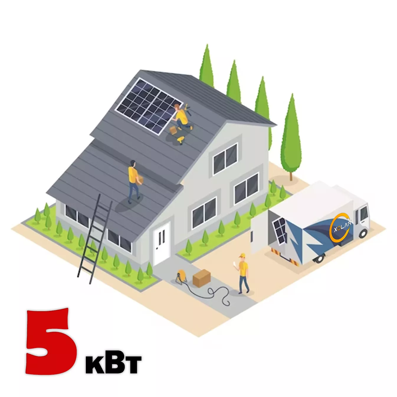 Гібридна сонячна електростанція 5кВт