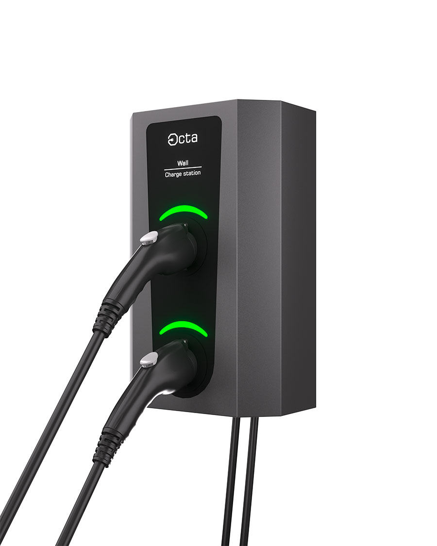 Octa Wall двопортова зарядна станція з кабелем фото 2