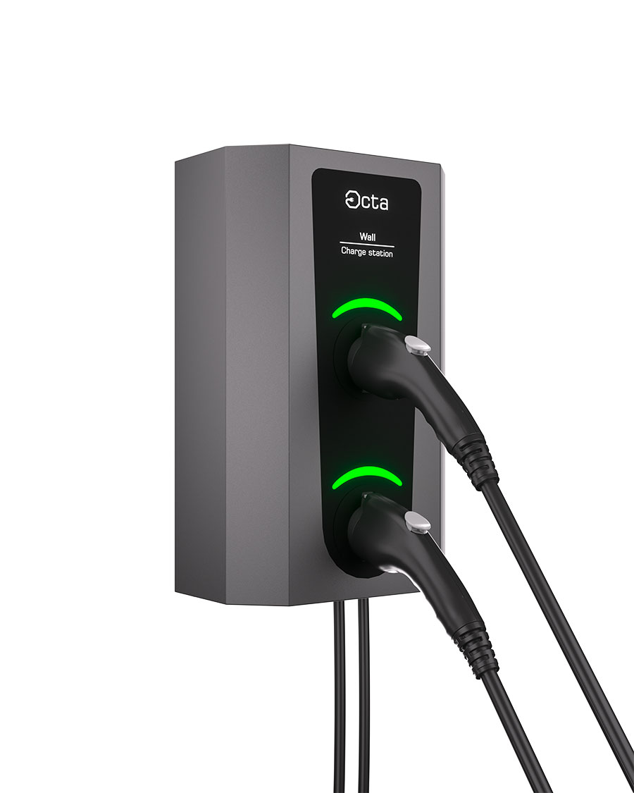 Octa Wall двопортова зарядна станція з кабелем фото 3